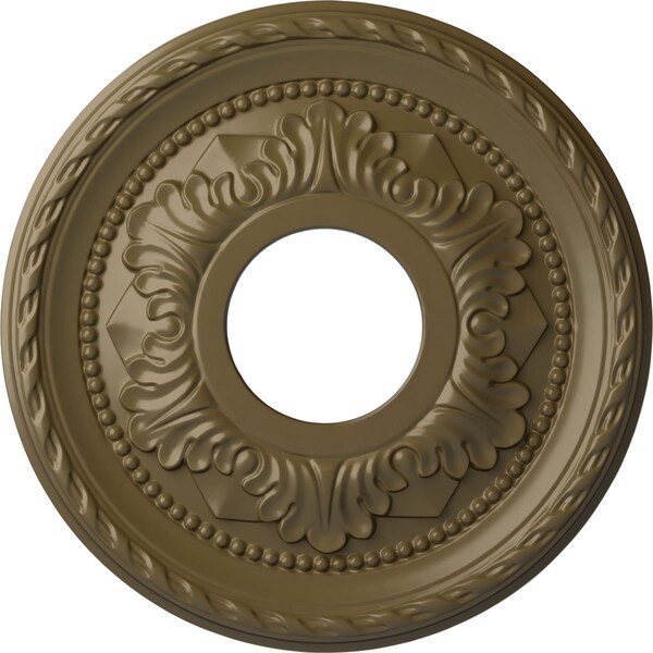 Ekena Millwork Palmetto Ceiling Medallion (Fits Canopies up to 4 7/8"), 12 1/8"OD x 3 1/2"ID x 1"P, Mississippi Mud CM12PMMMF - main